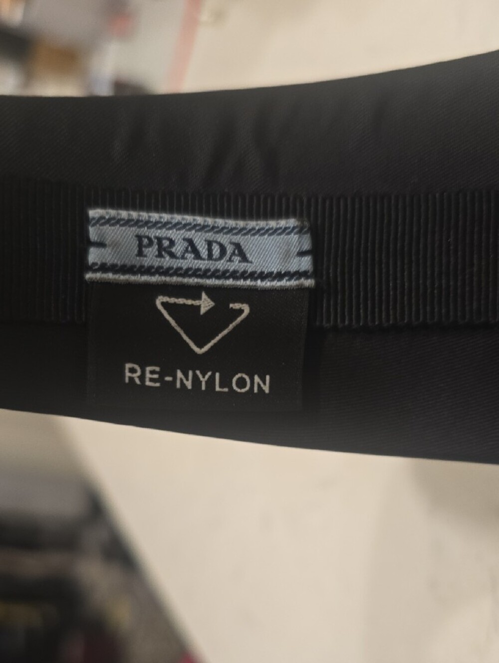 Prada Black Headband with Silver Triangular Logo - Picture 5 of 9